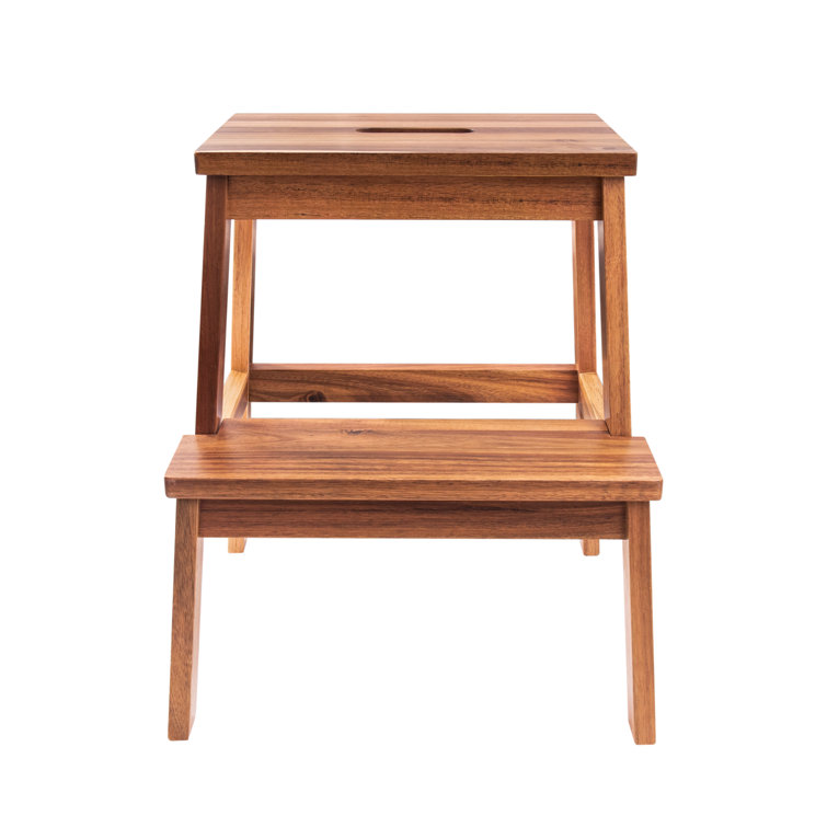 Millwood Pines Lyford 19.6" 2 Step Wood Step Stool Wayfair